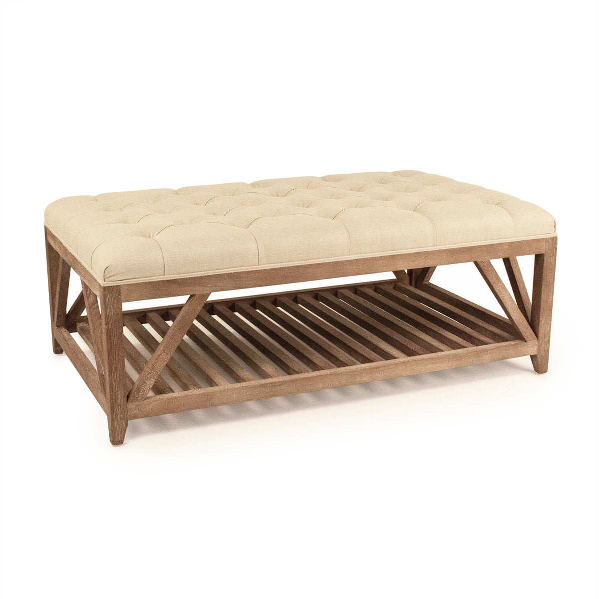 Zentique 4725 Tufted Rectangle With Storage Ottoman