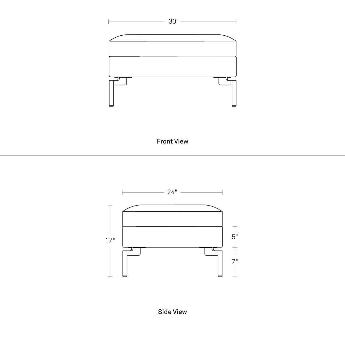 Blu Dot New Standard Leather Ottoman