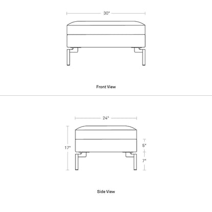 Blu Dot New Standard Leather Ottoman