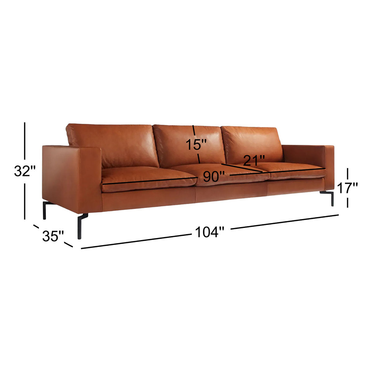 Blu Dot New Standard Leather Sofa