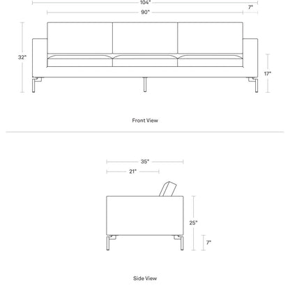 Blu Dot New Standard Leather Sofa