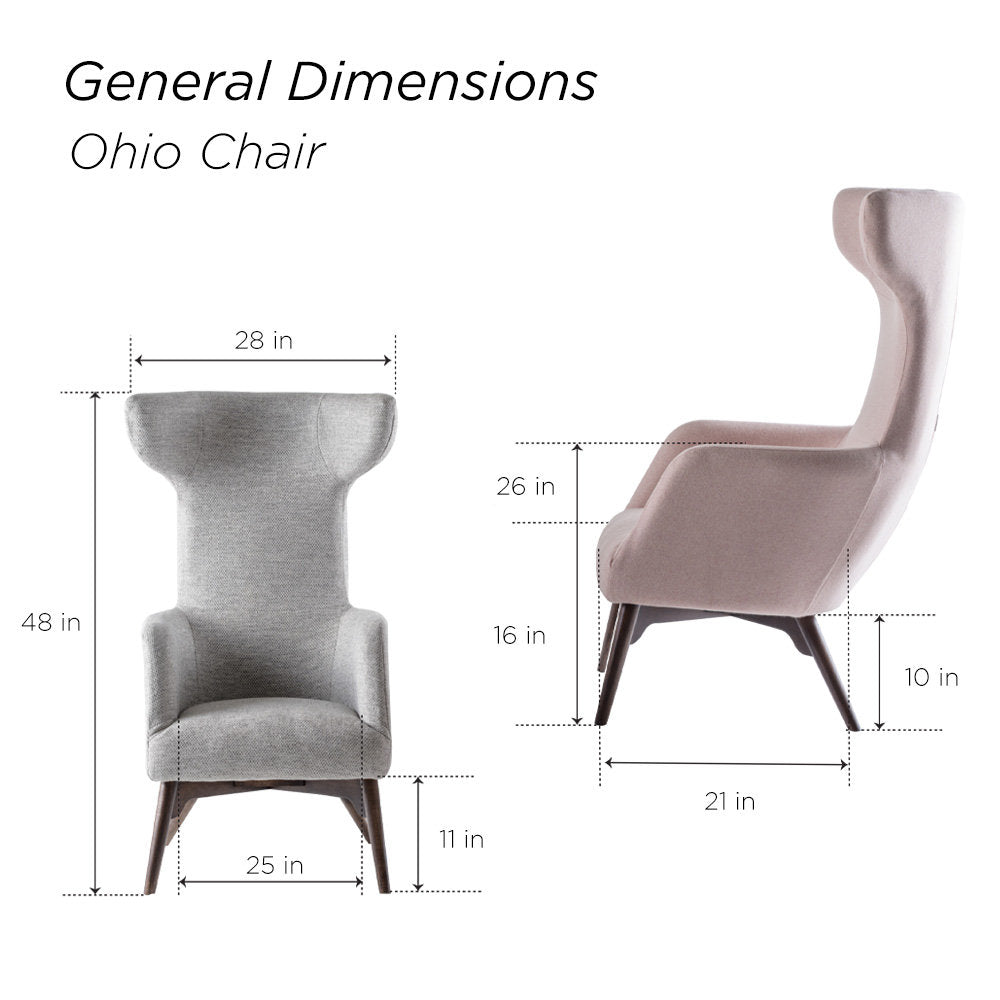 Ohio Wingback Chair Chair with Ottoman