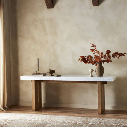 Olympia Console Table-White Carrara Marble