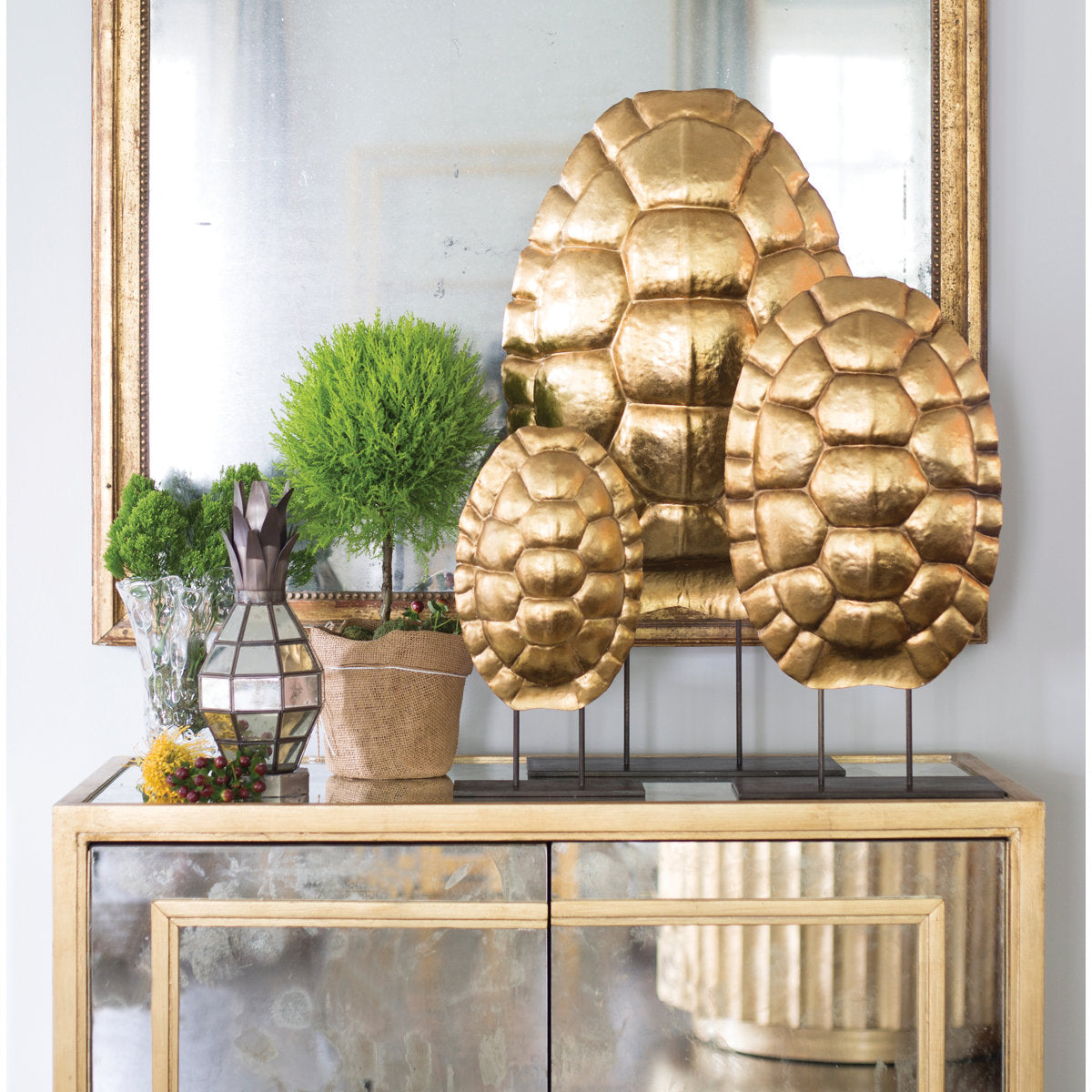 Worlds Away Ophelia Metal 2 Door Mirrored Accent Cabinet