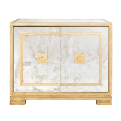 Worlds Away Ophelia Metal 2 Door Mirrored Accent Cabinet
