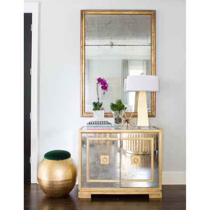 Worlds Away Ophelia Metal 2 Door Mirrored Accent Cabinet