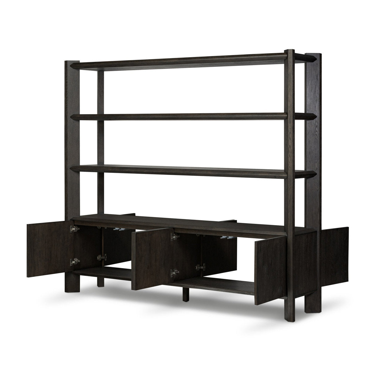 Orwin Wide Bookshelf-Smoked Black Oak