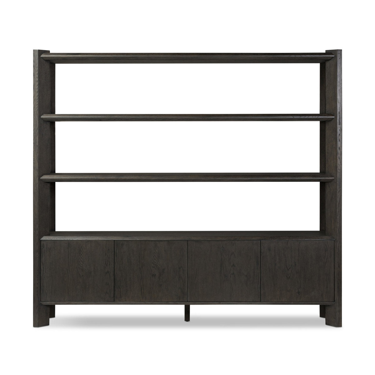Orwin Wide Bookshelf-Smoked Black Oak