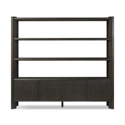 Orwin Wide Bookshelf-Smoked Black Oak