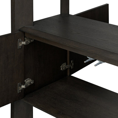 Orwin Wide Bookshelf-Smoked Black Oak