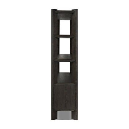 Orwin Wide Bookshelf-Smoked Black Oak