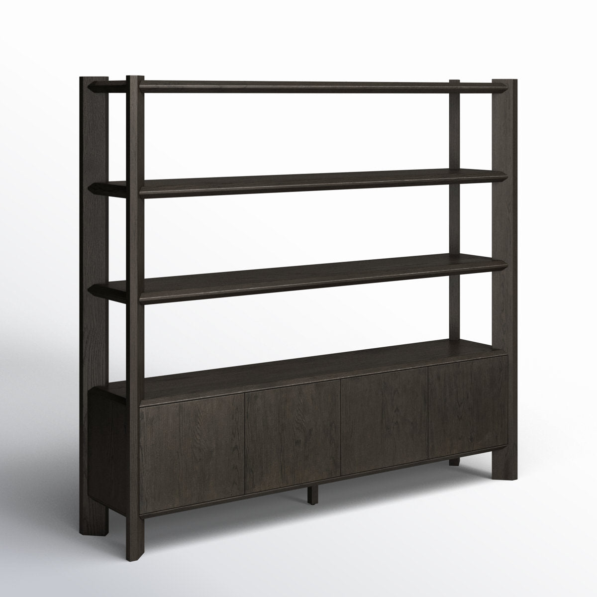 Orwin Wide Bookshelf-Smoked Black Oak