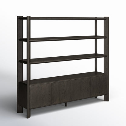 Orwin Wide Bookshelf-Smoked Black Oak