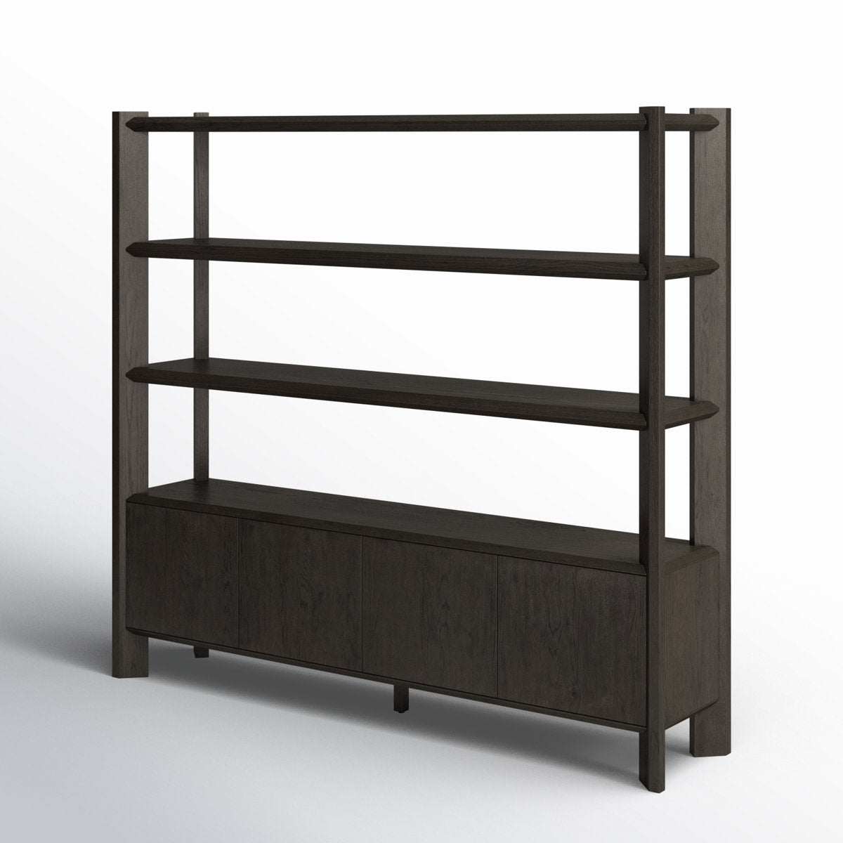 Orwin Wide Bookshelf-Smoked Black Oak