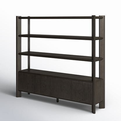 Orwin Wide Bookshelf-Smoked Black Oak