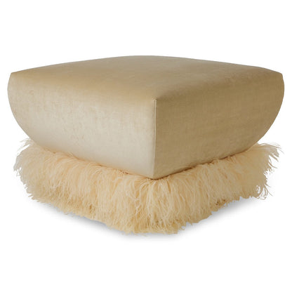 Ostrich Fluff Ottoman - Square (70cm x 70cm) - Porcelain / Cream