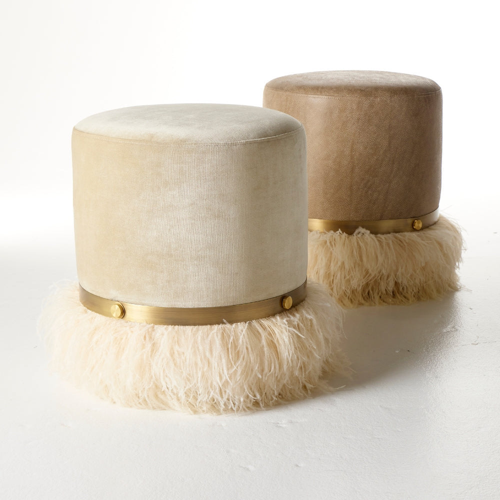 Ngala Trading Co Ostrich Fluff Pouf