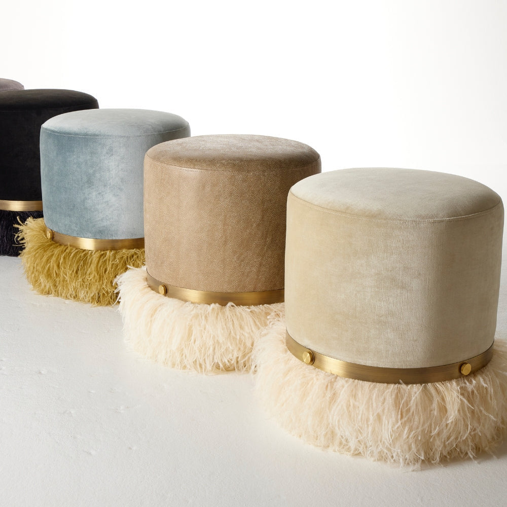 Ngala Trading Co Ostrich Fluff Pouf