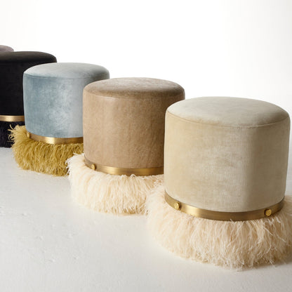 Ngala Trading Co Ostrich Fluff Pouf