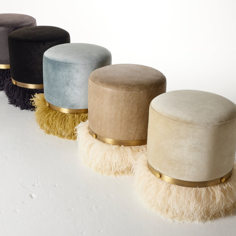 Ngala Trading Co Ostrich Fluff Pouf