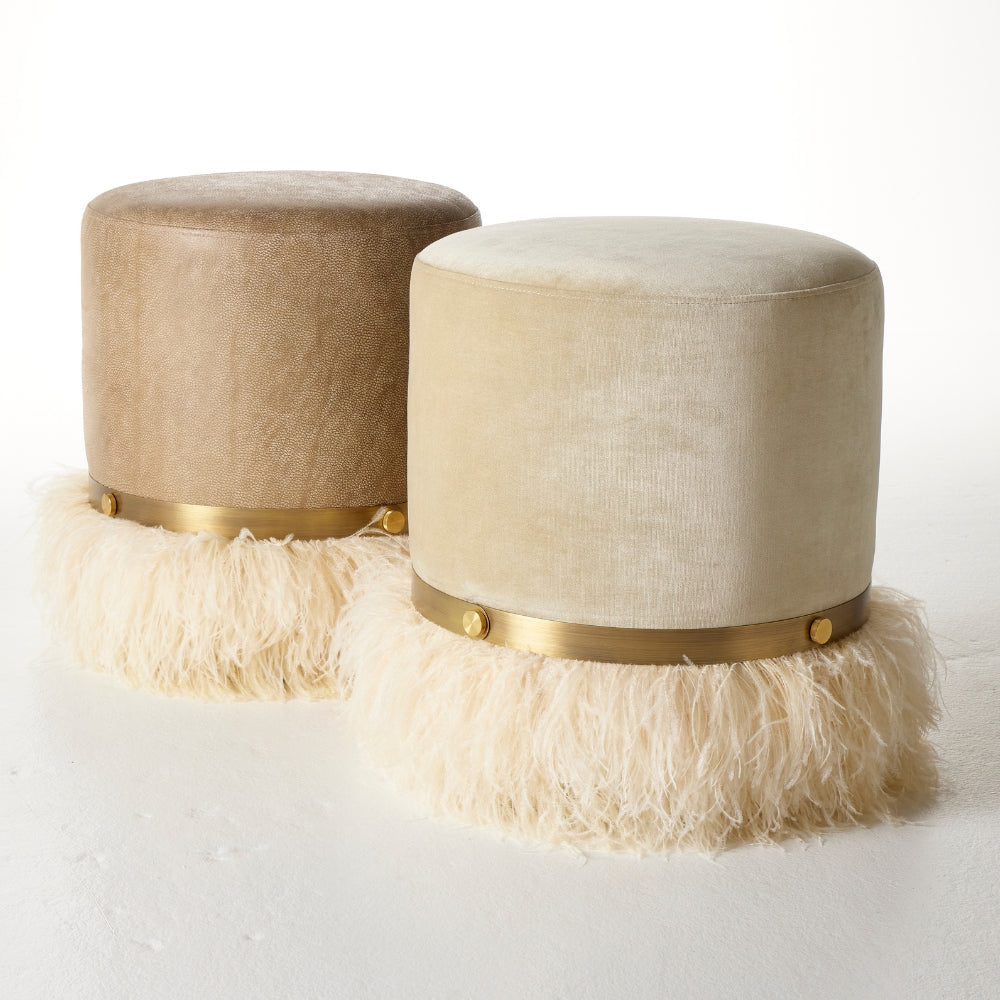 Ngala Trading Co Ostrich Fluff Pouf