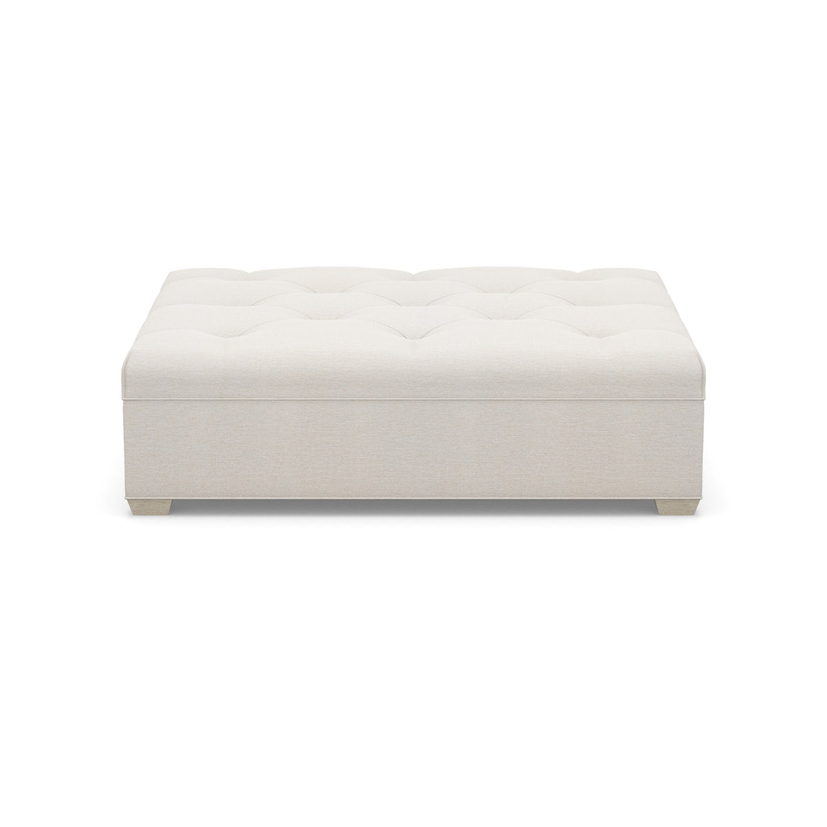 Paul Robert 60 Wide Tufted Rectangle Cocktail Ottoman With Tapered Foot