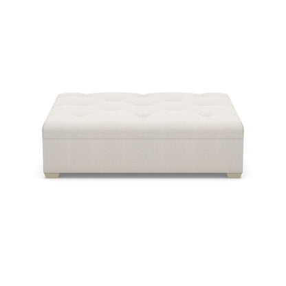 Paul Robert 60 Wide Tufted Rectangle Cocktail Ottoman With Tapered Foot