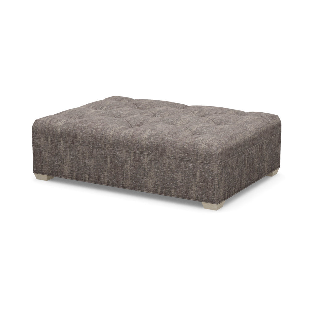 Paul Robert 60 Wide Tufted Rectangle Cocktail Ottoman With Tapered Foot