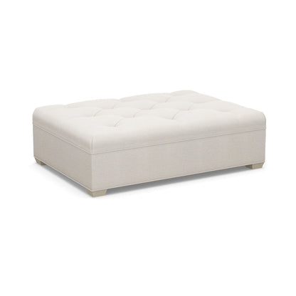 Paul Robert 60 Wide Tufted Rectangle Cocktail Ottoman With Tapered Foot