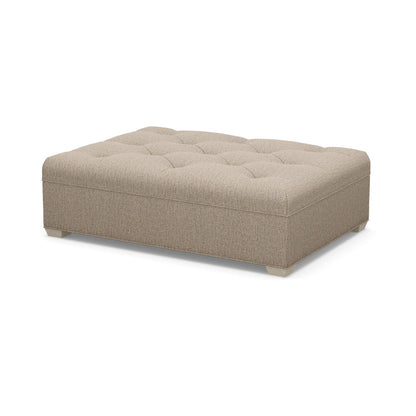 Paul Robert 60 Wide Tufted Rectangle Cocktail Ottoman With Tapered Foot