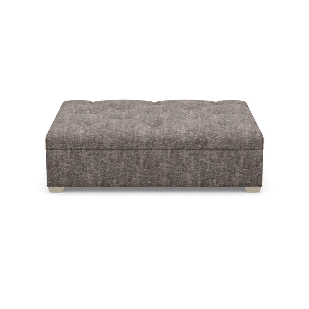 Paul Robert 60 Wide Tufted Rectangle Cocktail Ottoman With Tapered Foot