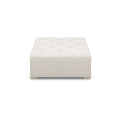 Paul Robert 60 Wide Tufted Rectangle Cocktail Ottoman With Tapered Foot