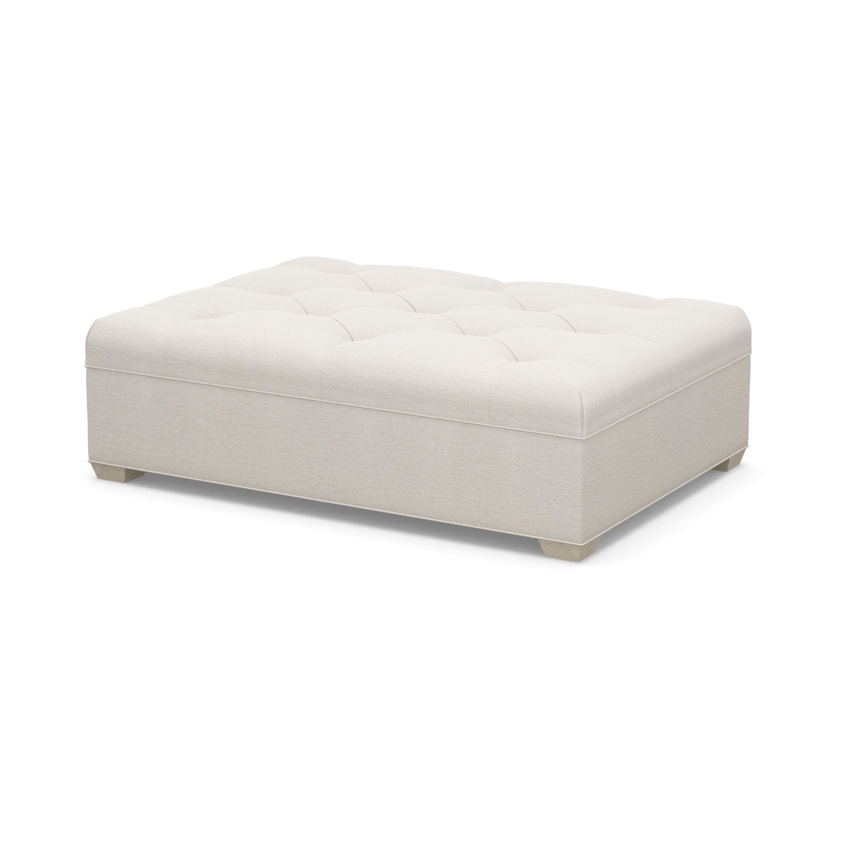 Paul Robert 60 Wide Tufted Rectangle Cocktail Ottoman With Tapered Foot