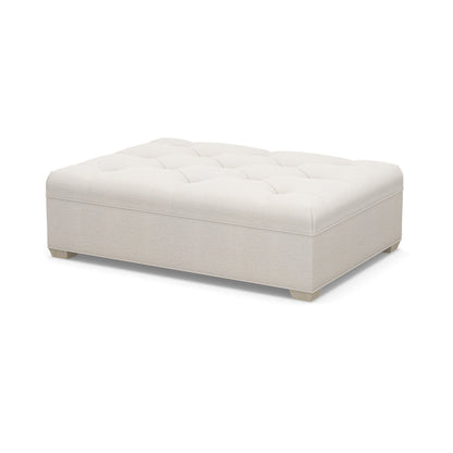 Paul Robert 60 Wide Tufted Rectangle Cocktail Ottoman With Tapered Foot