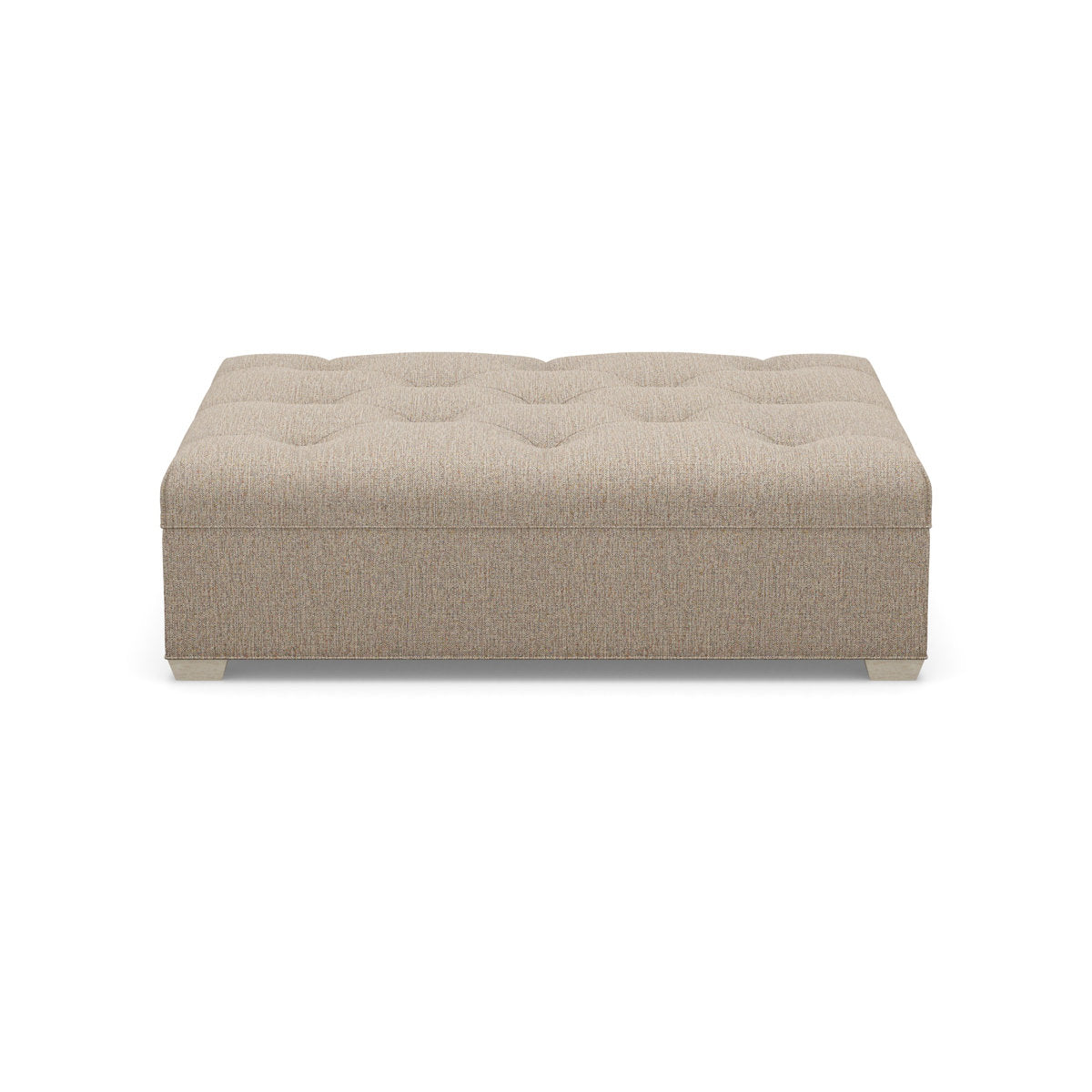 Paul Robert 60 Wide Tufted Rectangle Cocktail Ottoman With Tapered Foot