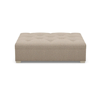 Paul Robert 60 Wide Tufted Rectangle Cocktail Ottoman With Tapered Foot