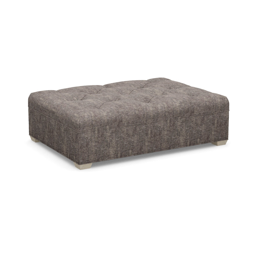 Paul Robert 60 Wide Tufted Rectangle Cocktail Ottoman With Tapered Foot