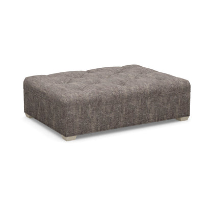 Paul Robert 60 Wide Tufted Rectangle Cocktail Ottoman With Tapered Foot