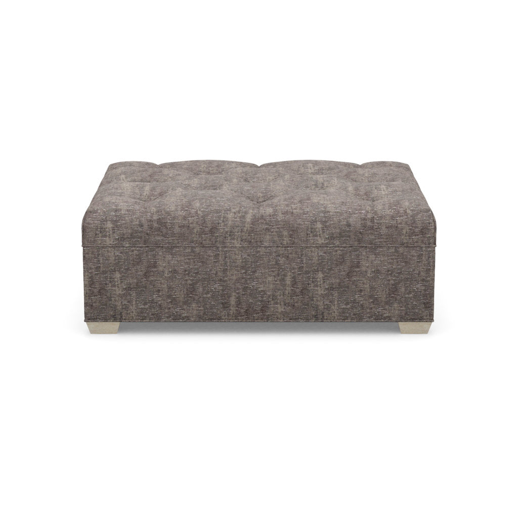 Paul Robert 54 Wide Tufted Rectangle Standard Ottoman With Tapered Foot