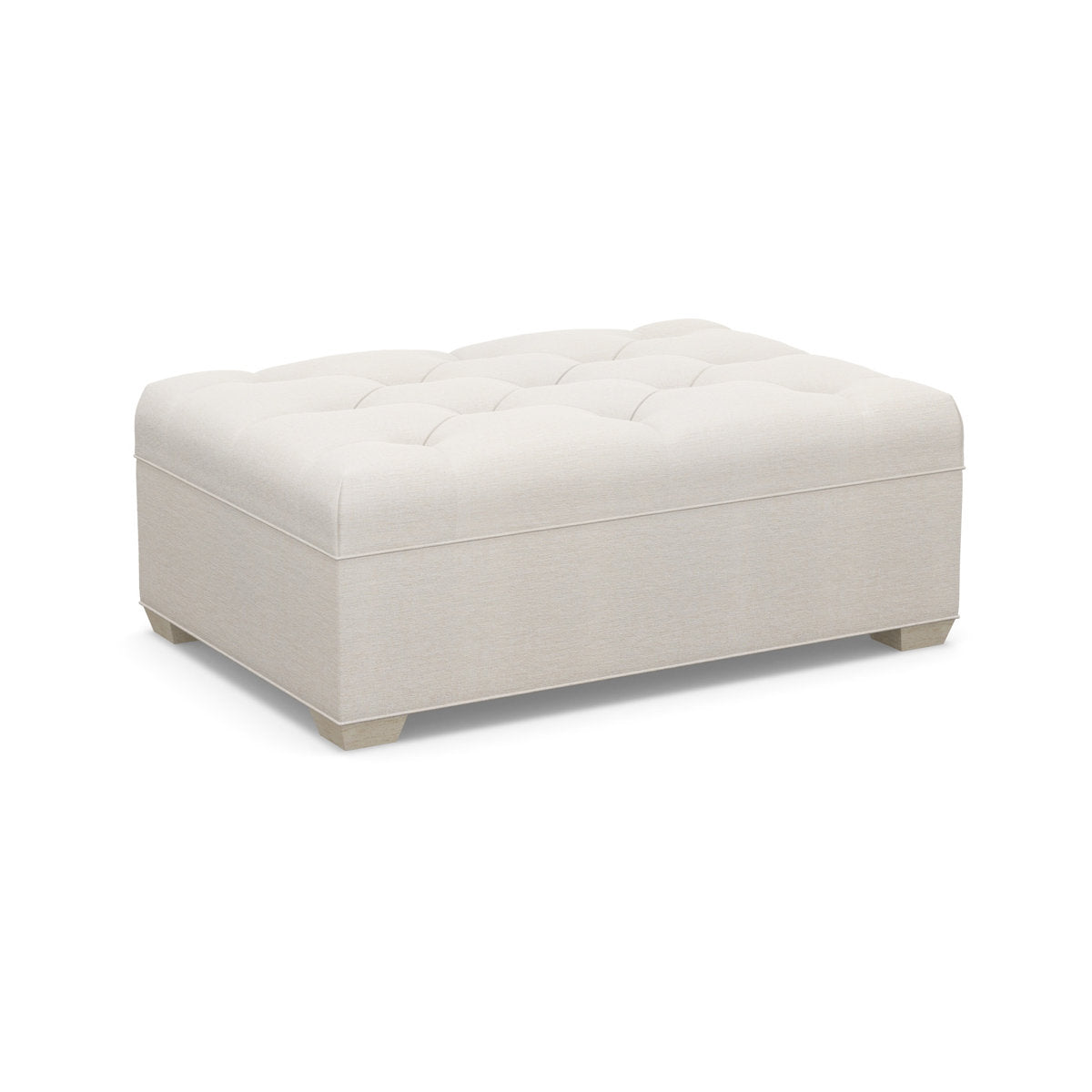 Paul Robert 54 Wide Tufted Rectangle Standard Ottoman With Tapered Foot