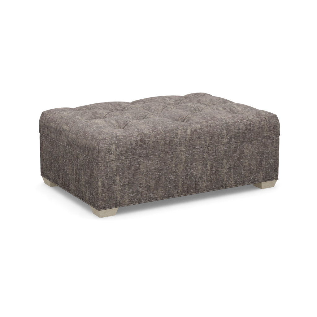 Paul Robert 54 Wide Tufted Rectangle Standard Ottoman With Tapered Foot