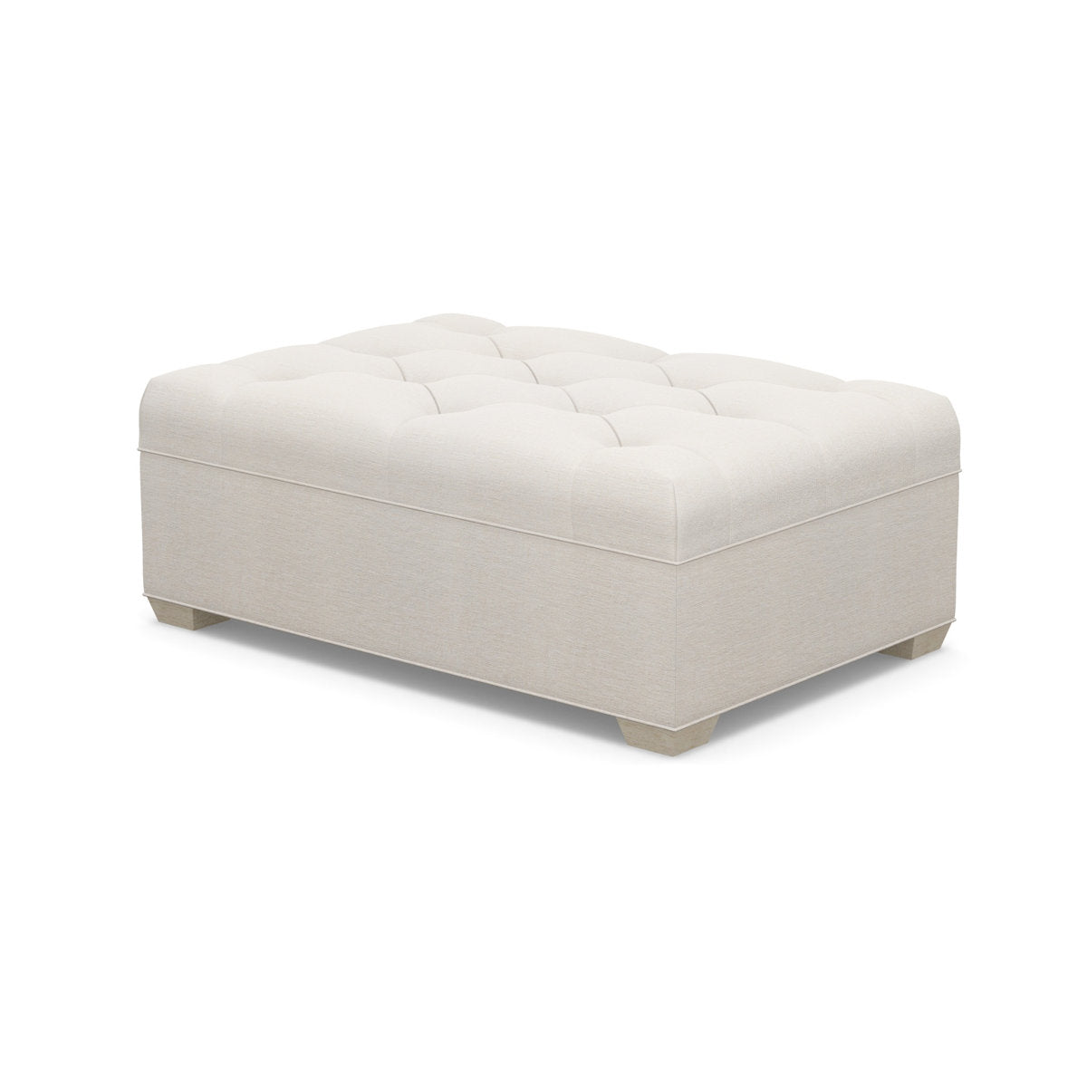 Paul Robert 54 Wide Tufted Rectangle Standard Ottoman With Tapered Foot