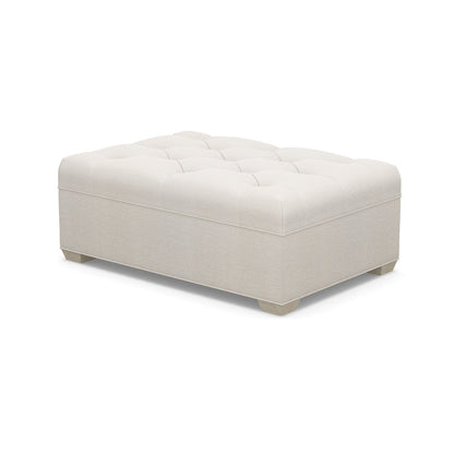 Paul Robert 54 Wide Tufted Rectangle Standard Ottoman With Tapered Foot
