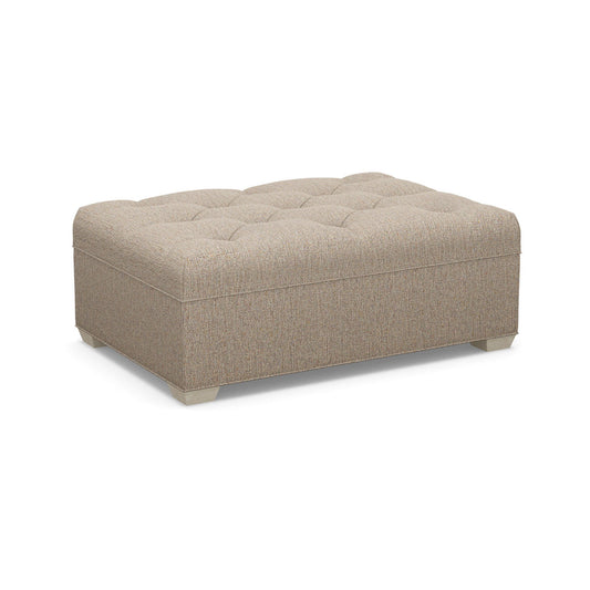 Paul Robert 54 Wide Tufted Rectangle Standard Ottoman With Tapered Foot