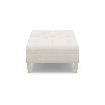 Paul Robert 54 Wide Tufted Rectangle Standard Ottoman With Tapered Leg