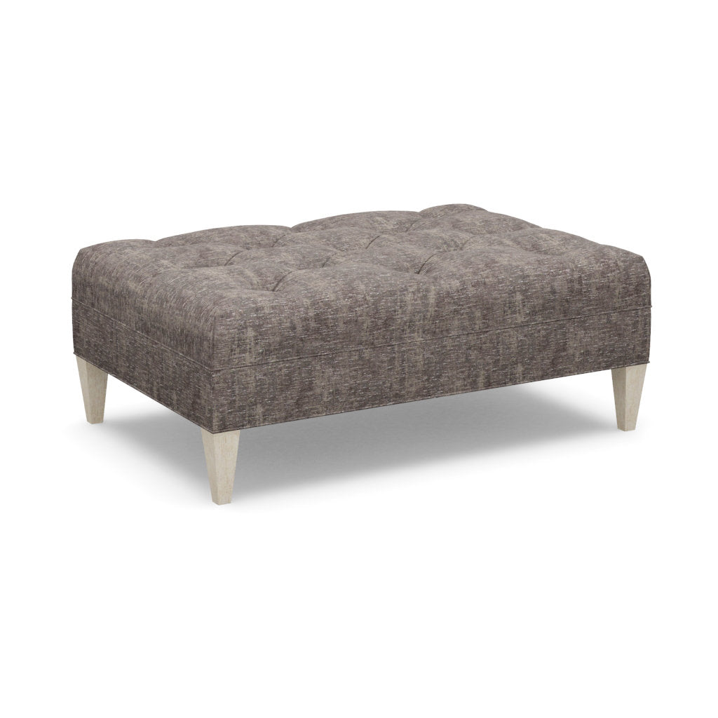 Paul Robert 54 Wide Tufted Rectangle Standard Ottoman With Tapered Leg