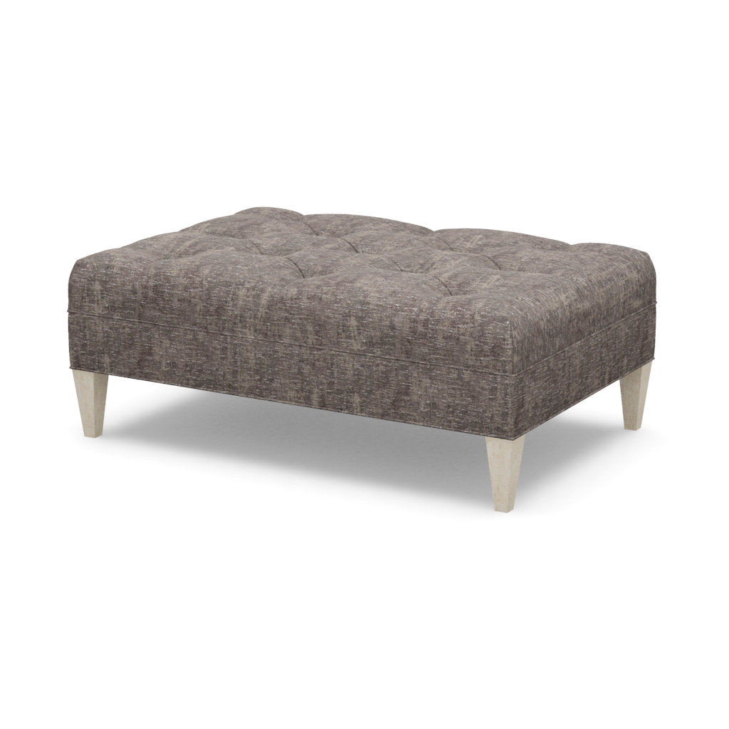 Paul Robert 54 Wide Tufted Rectangle Standard Ottoman With Tapered Leg