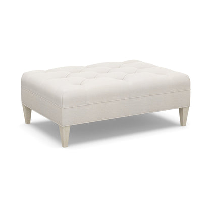Paul Robert 54 Wide Tufted Rectangle Standard Ottoman With Tapered Leg