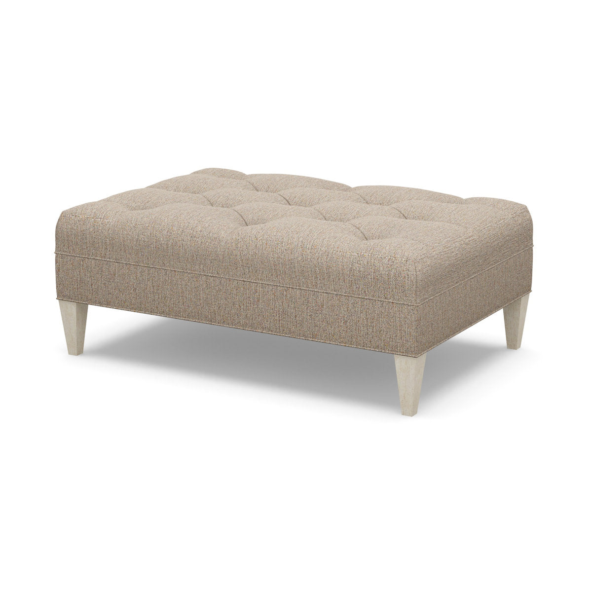 Paul Robert 54 Wide Tufted Rectangle Standard Ottoman With Tapered Leg