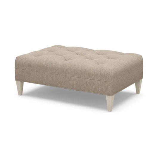 Paul Robert 54 Wide Tufted Rectangle Standard Ottoman With Tapered Leg